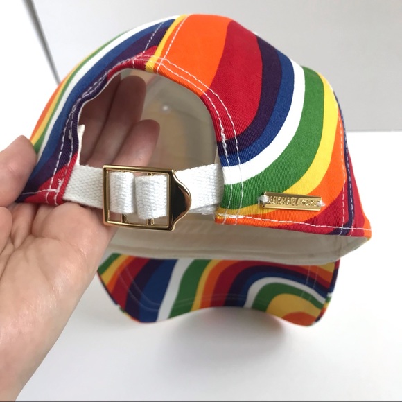 Michael Kors Rainbow Wave Pride Cotton Baseball Cap LGBTQ One Size - Picture 8 of 13